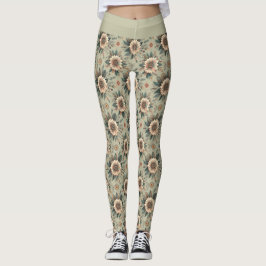 Legging Florais em Sage