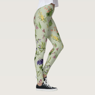 Legging Floral alpino botânico por todo o lado no