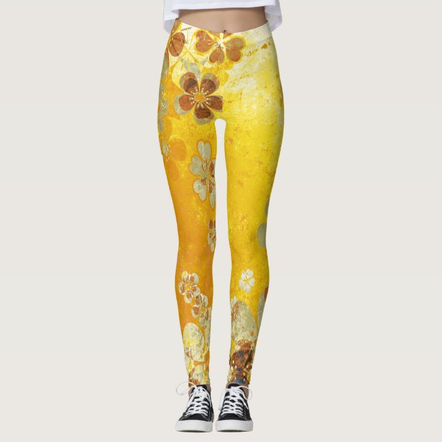 Legging Floral Amarelo (Frente)