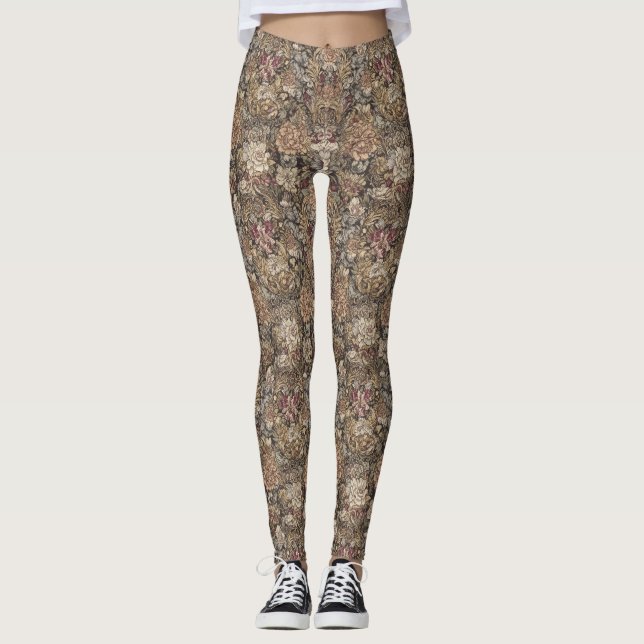 Legging Floral Baroque Pattern – Elegant Ornamental  (Frente)