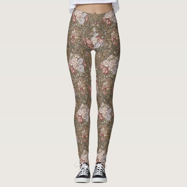 Legging Floral Baroque Pattern – Elegant Ornamental  (Frente)