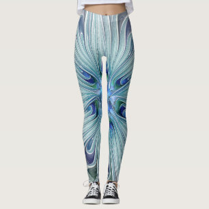 Legging Floral Beauty Abstrato Modern Blue Pastel Flower