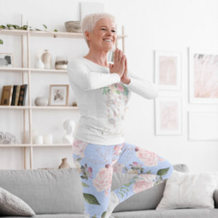 Legging Floral Blue Periwinkle Bonito Ativo