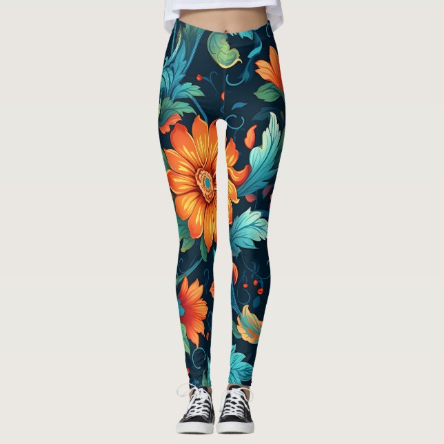 Legging Floral Boho Art Pattern (Frente)