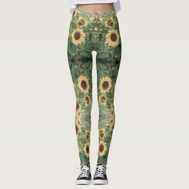 Legging Floral Boho Hippie Sunflower (Frente)