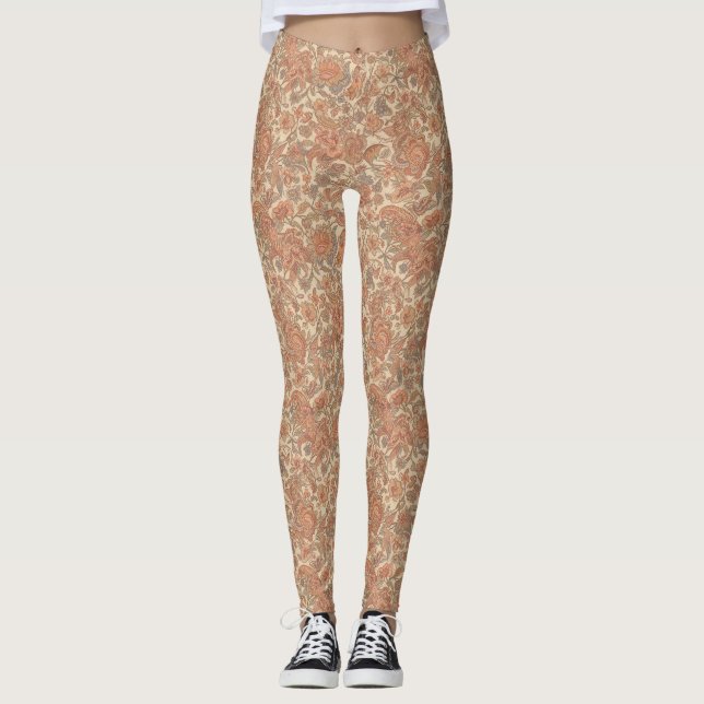 Legging Floral Boho Pattern – Artistic Bohemian Botanical  (Frente)