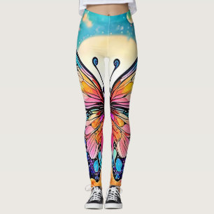 Legging Floral Butterfly Art Design