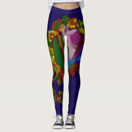 Legging Floral Colorido de Arco-Íris
