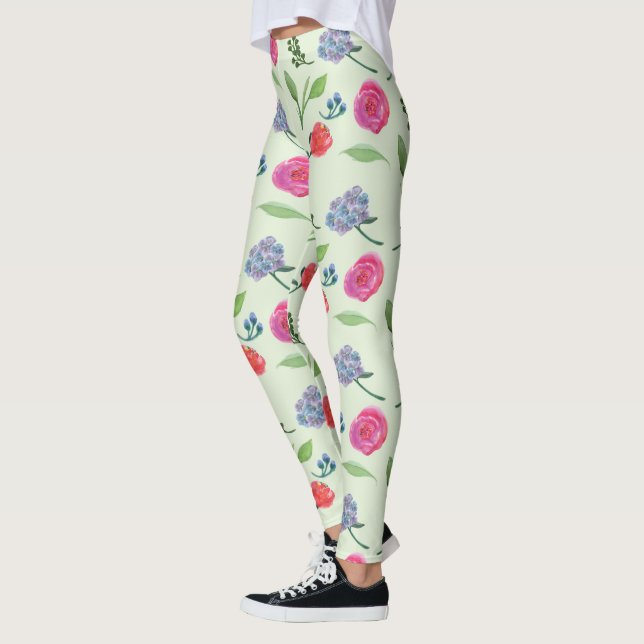 Legging Floral de Aquarela (Esquerda)