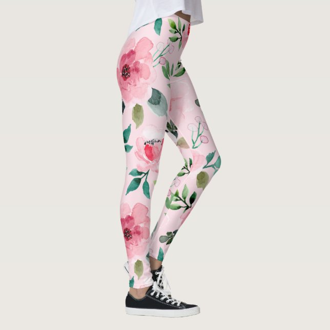 legging floral de peônia (Direita)