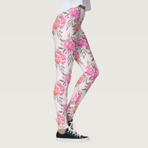 legging floral de peônia vintage