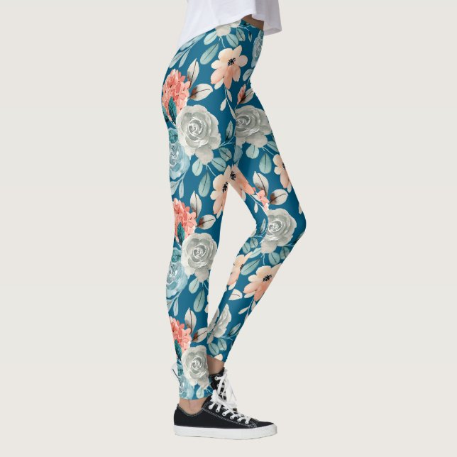 legging floral de peônia vintage (Direita)