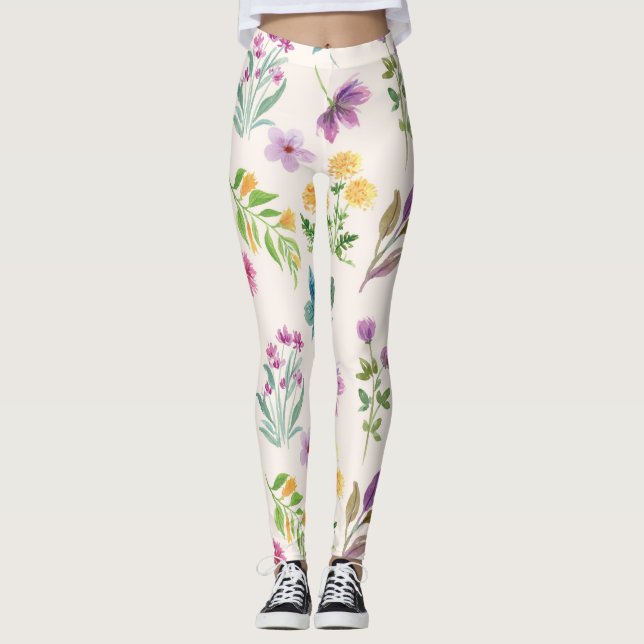 Legging Floral de Primavera de Flor (Frente)