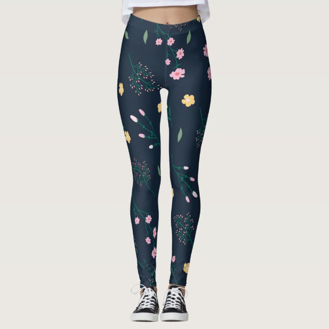 Legging Floral de Primavera de Flor (Frente)