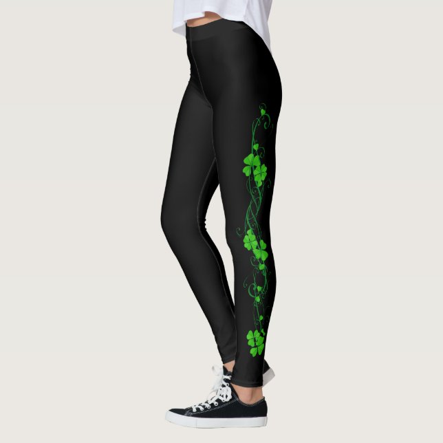 Legging Floral de Shamrock feliz (Esquerda)