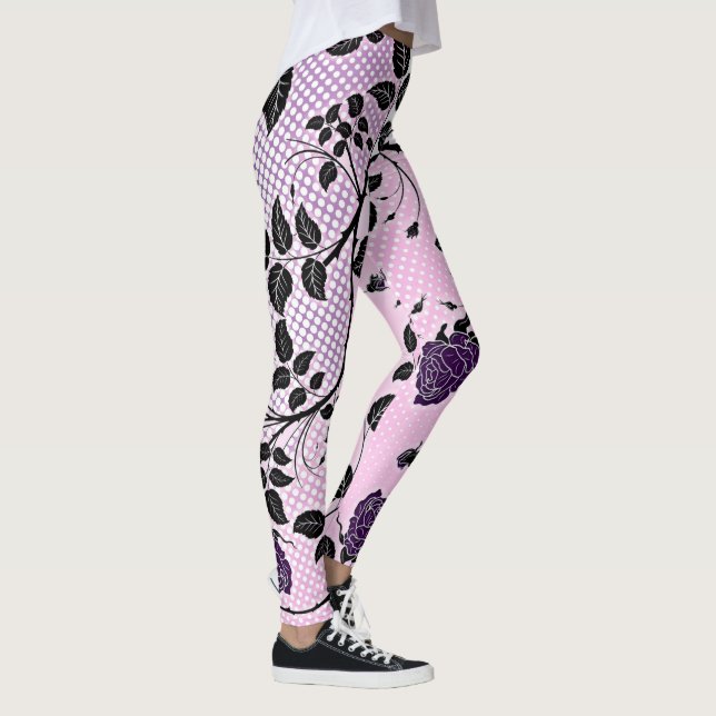 Legging Floral e Bolinhas (Direita)