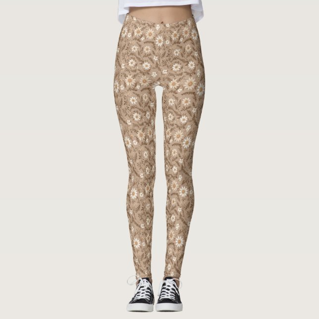 Legging Floral em tons terrestres (Frente)