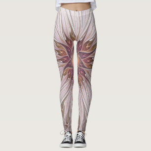 Legging Floral Fantasy, Abstrato Moderna Flor Pastel