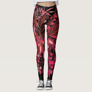Legging Floral Fantasy Ruby Red