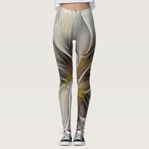 Legging Floral Fractal, Fantasia Flor com Cores da Terra
