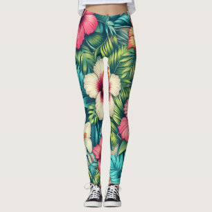 Legging Floral havaiano/tropical