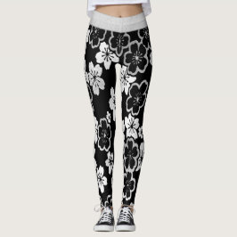 Legging Floral japonês monocromático