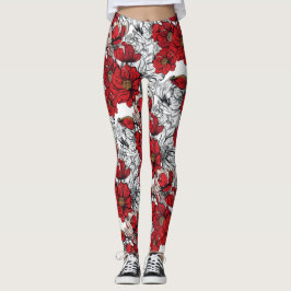 Legging Floral Moderno. Flores de primavera.