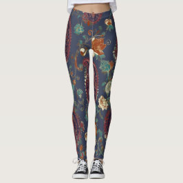 Legging Floral Paisley Pattern – Ornamental Botanical 