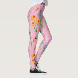 legging floral peônia em aquarela pastel