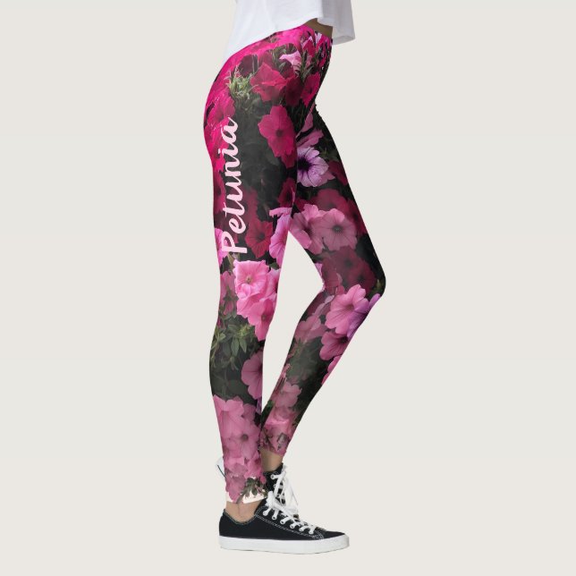 Legging Floral Pinks Purples Jardim Verde Personalizar (Direita)