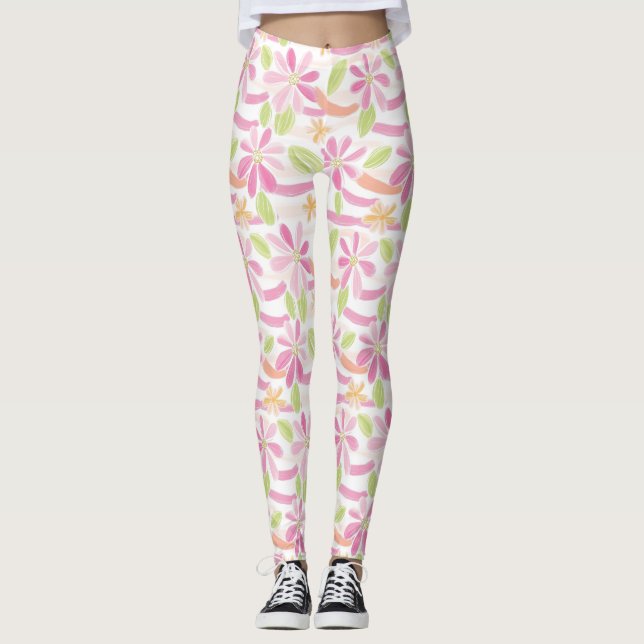 Legging Floral Retro Pastel (2) (Frente)
