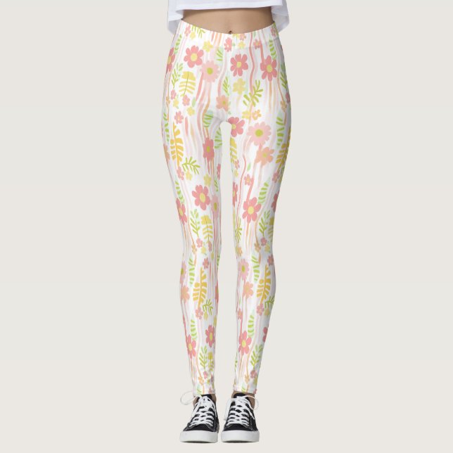 Legging Floral Retro Pastel (3) (Frente)