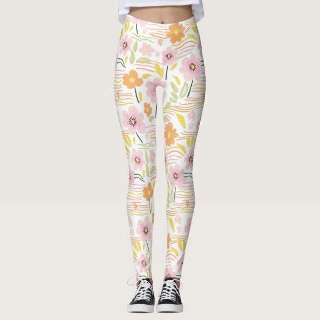 Legging Floral Retro Pastel (7) (Frente)