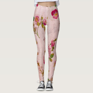 Legging Floral Rosa Antiquado