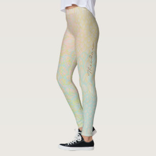 Legging Floral Rosa Dourado abstrato