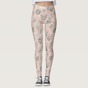 Legging Floral Rosa Russo com Sangue Branco e Verde