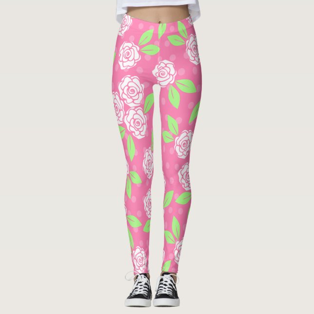 Legging Floral Rosa Shabby Chic (Frente)