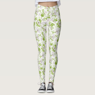 Legging Floral Roxa e Verde