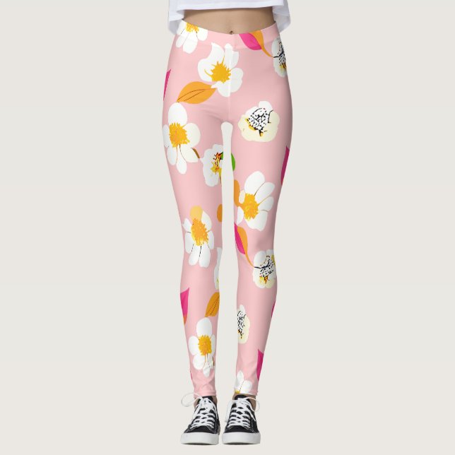 Legging Floral Selvagem Sem Costura  (Frente)
