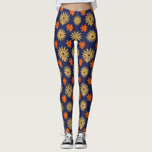 Legging Floral Sem Costura de Margarida Retro Vibr
