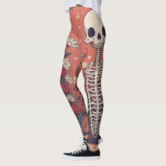 Legging Floral Skeleton Halloween Ribage