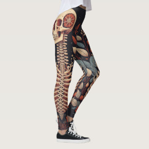 Legging Floral Skeleton Halloween Ribage