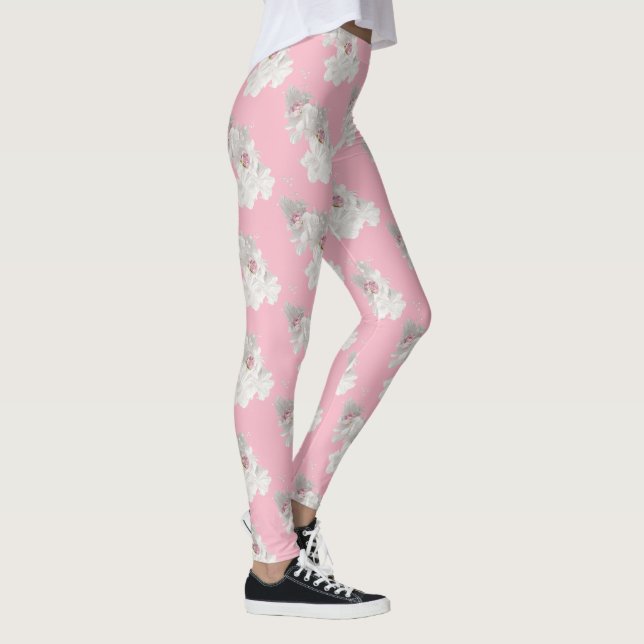 Legging Florença de rosa branca e rosa-rosa (Direita)
