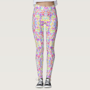 Legging Flores abstrato, bonitas e coloridas, padrões