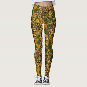 Legging Flores amarelas do crisântemo