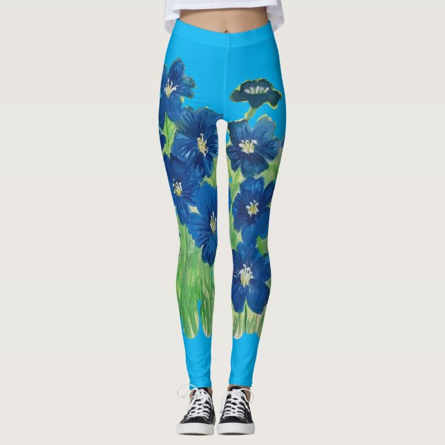 Legging flores azuis (Frente)