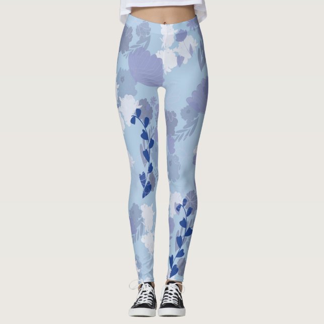 Legging Flores Azuis (Frente)