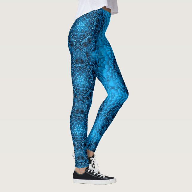 Legging FLORES AZUIS DAHLIA Abstrato Floral (Direita)