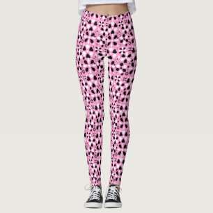 Legging Flores brancas e pretas, de cor branca