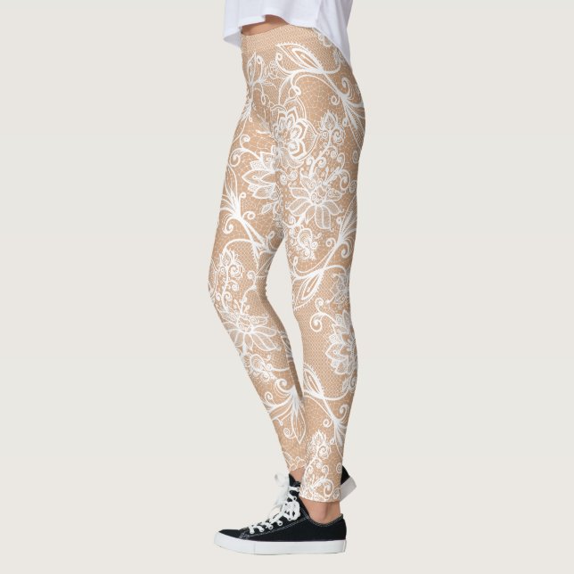 Legging Flores Brancas Falsas (Esquerda)